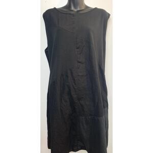 Cynthia Rowley Women's black dress sleeveless linen blend midi length size 1X